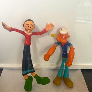 Popeye and Olive Oil bendy figurines